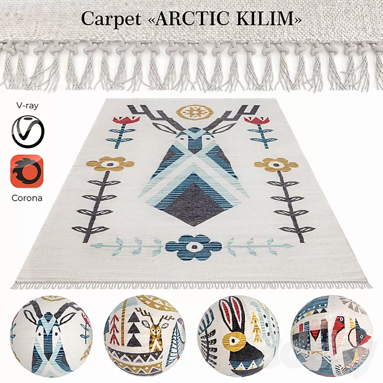 "Indian carpet from plant fibers ""ARCTIC KILIM""" 3D Model
