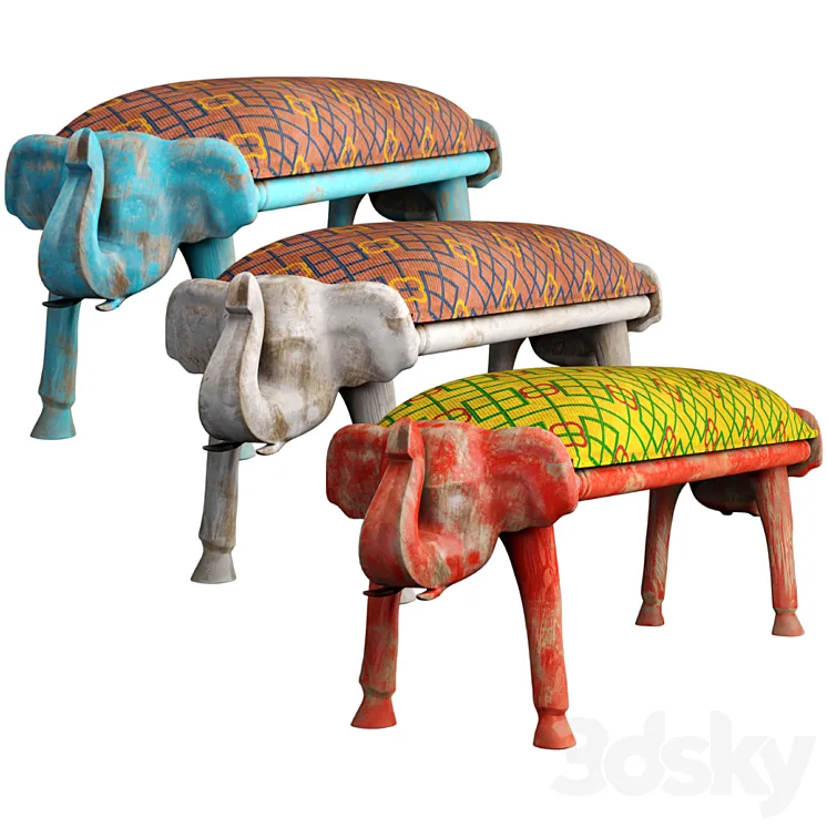 Indian maurya bench 3D Model Free