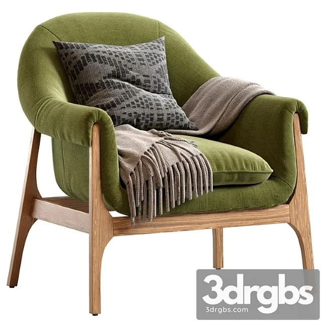 Indio Wood Accent Chair In Haze 1 3D Model Free