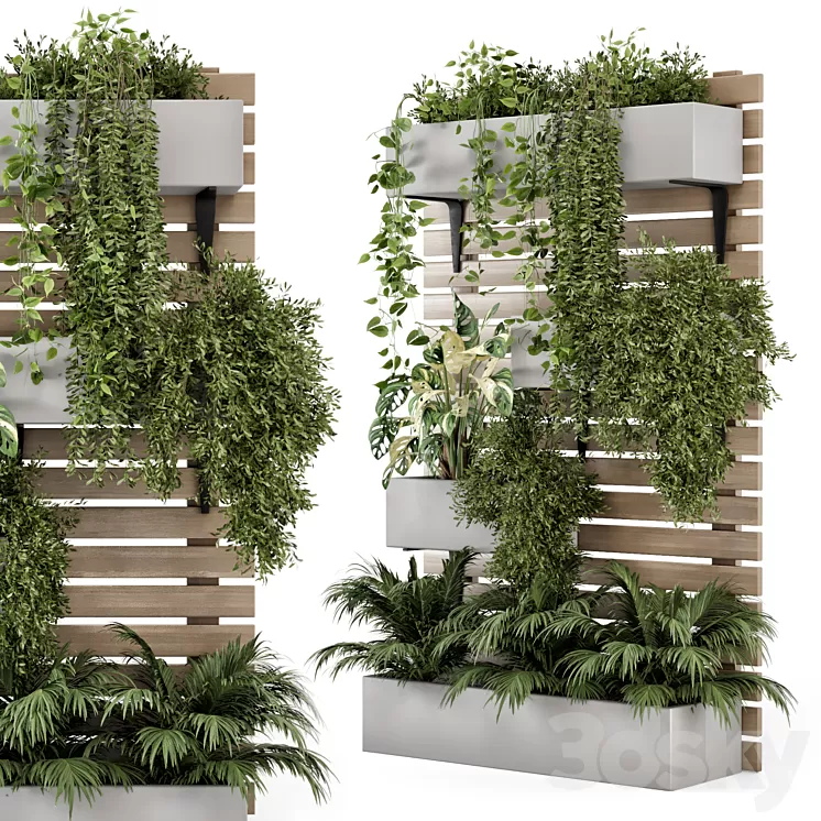 Indoor Hanging Plants in Metal Stand - Set 1131 3D Model Free