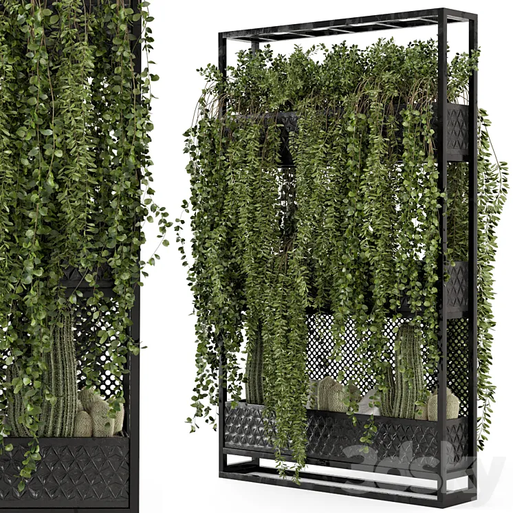 Indoor Hanging Plants in Metal Stand - Set 440 3D Model Free