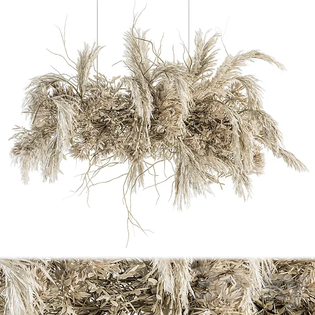 indoor Plant Set 121 - Dried Plant Hanging 3D Model