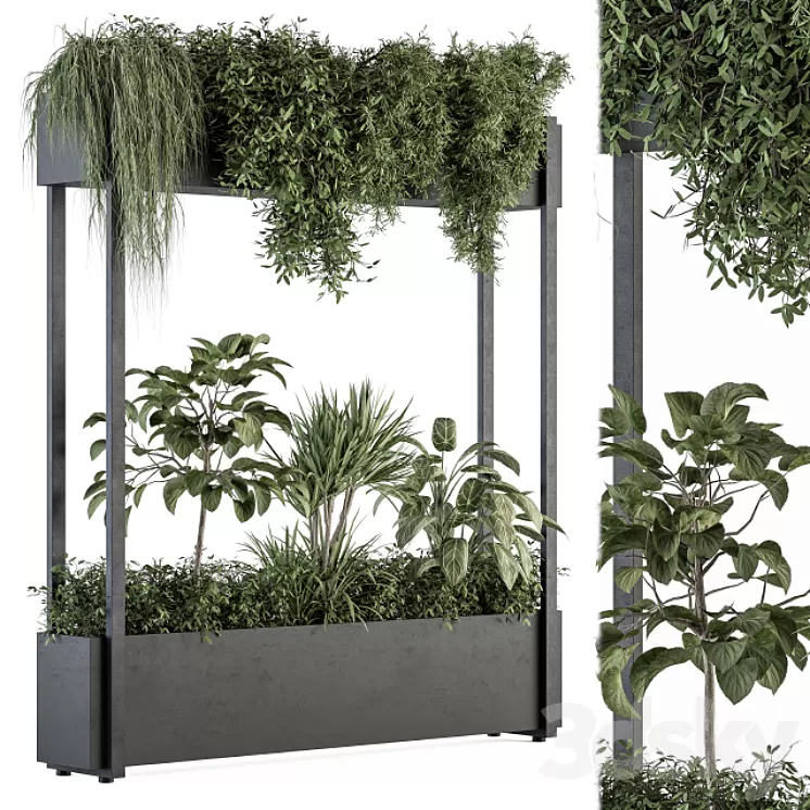 indoor Plant Set 258 - Plant Box Stand 3D Model