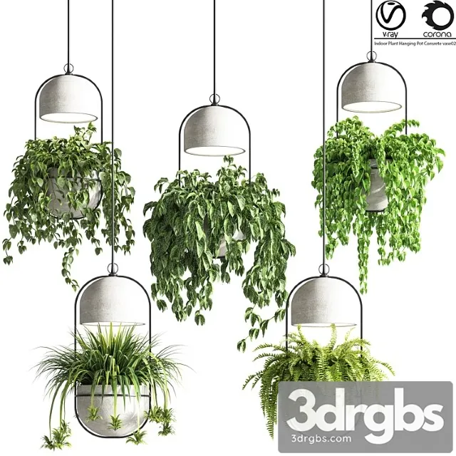 Indoor Plants Hanging Pot Concrete Vase 02