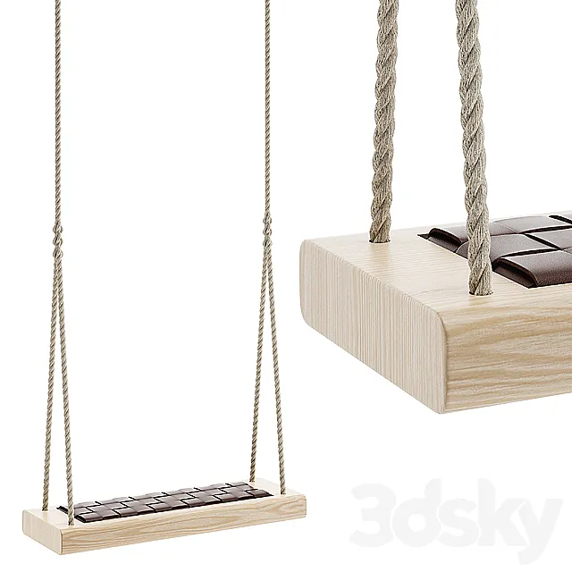 Indoor rope swing hanging chair 3DModel