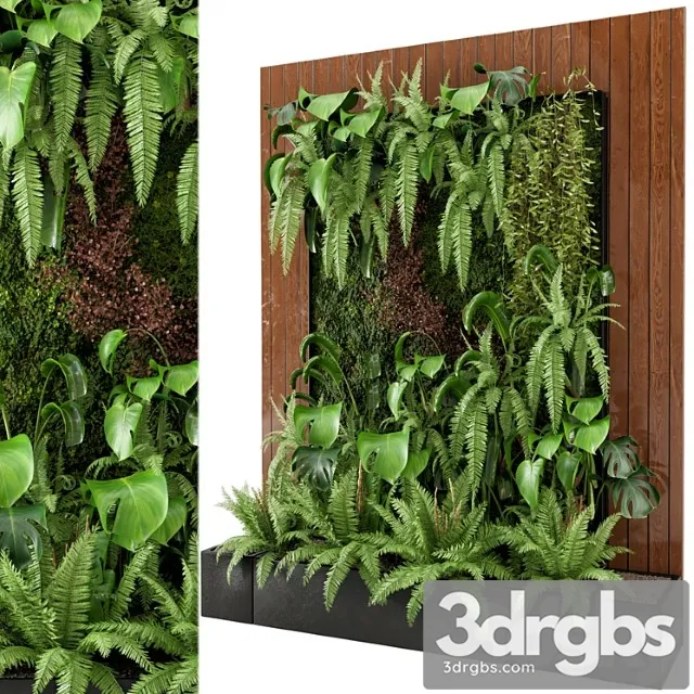 Indoor wall plants in rusty concrete pot - set 22