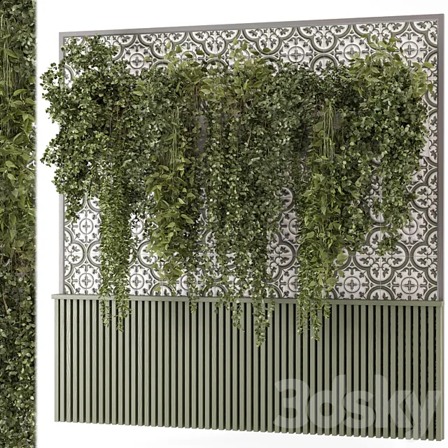 Indoor Wall Vertical Garden Hanging Plants - Set 1626 3D Model