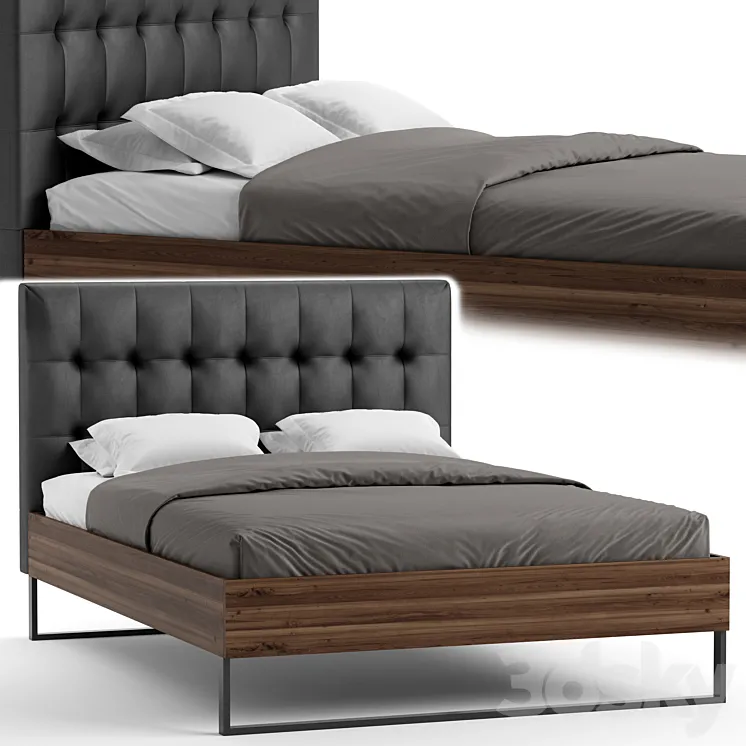 Industrial Bed by Baxton Studio 3D Model Free