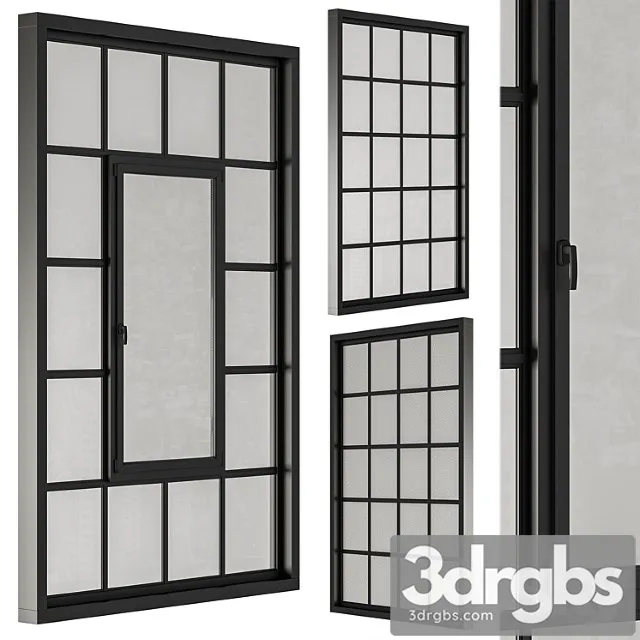 Industrial Black Window Modern Windows Set 14 3D Model Free