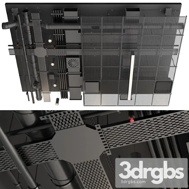Industrial Ceiling 5 3D Model Download