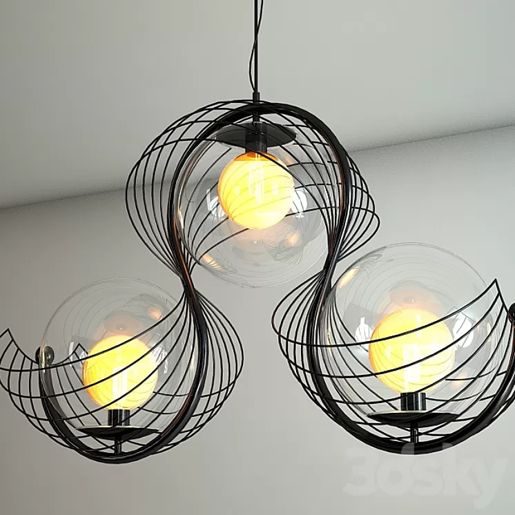 Industrial chandeliers 3D Model