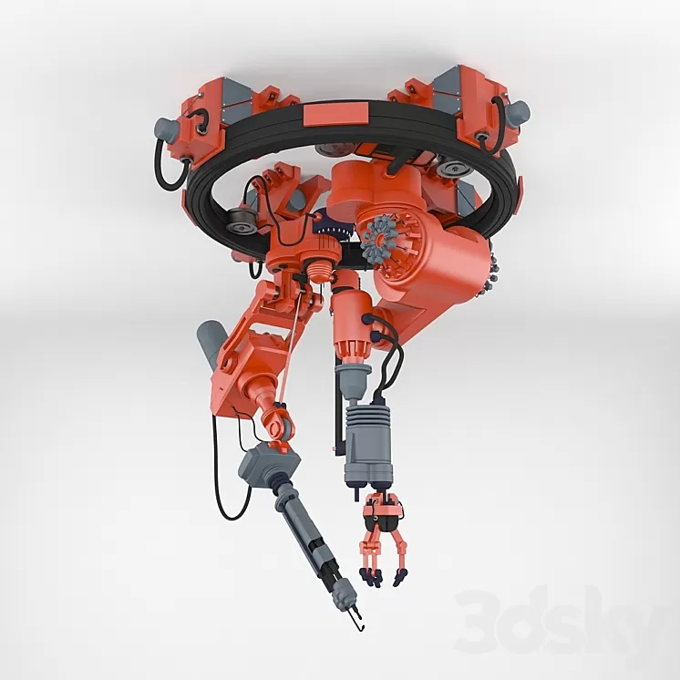 Industrial cutter with a manipulator 3D Model