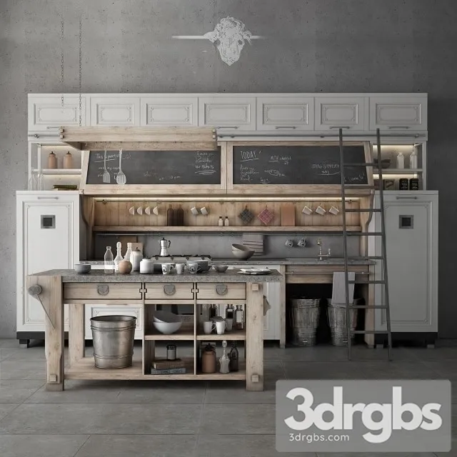 Industrial Kitchen Cabinet 3D Model Free