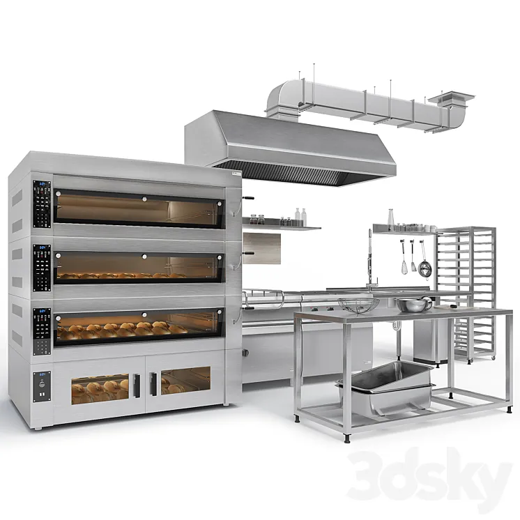 Industrial Kitchen Equipments 3D Model Free
