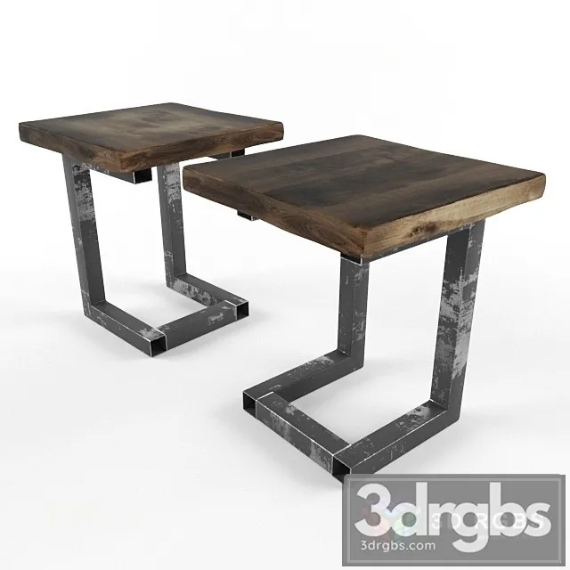Industrial Steal Wood Chair 3D Model Free