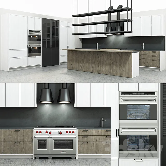 Industrial style kitchen 3D Model