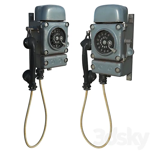 Industrial wall telephone Funke Huster 3D Model