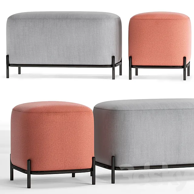 Industry West HEMLOCK pouf 3D Model