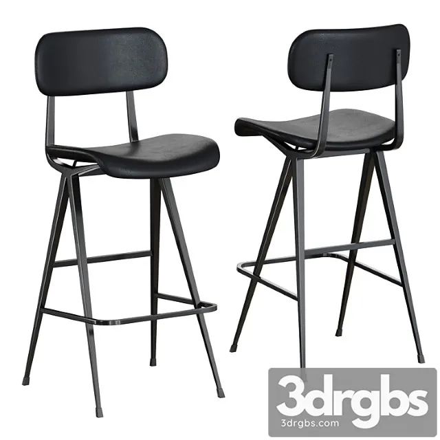 Industry west madwell bar stool leather 2 3D Model Free