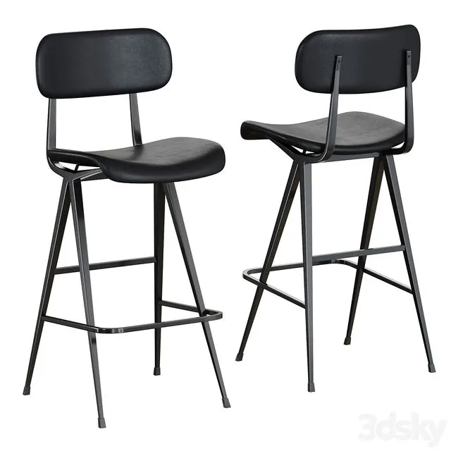 Industry West Madwell Bar Stool Leather 3D Model