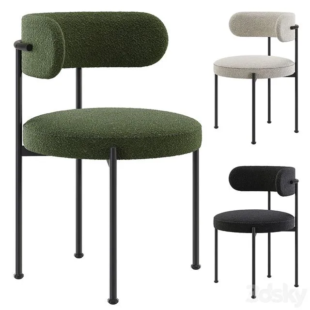 INESSE BOUCLE DINING CHAIR 3D Model