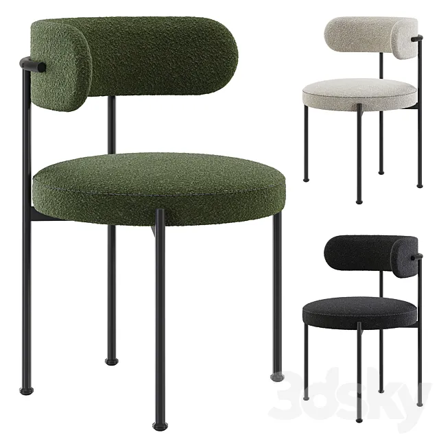 INESSE BOUCLE DINING CHAIR-CB2 3D Model