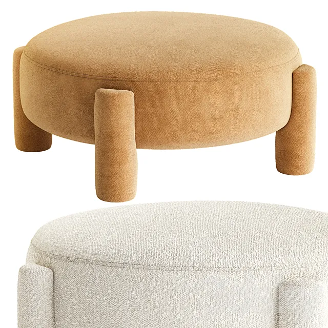 Inez Ottoman by West Elm 3D Model
