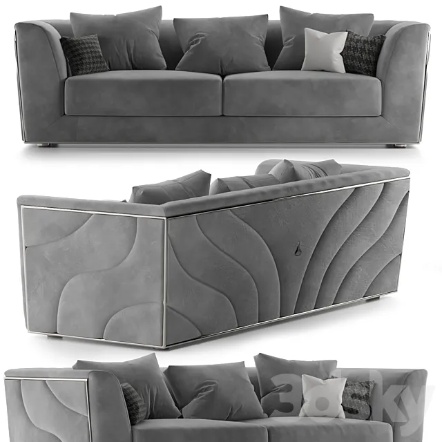 Infinity walnut sofa 3D Model