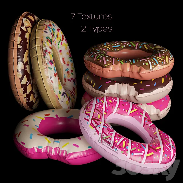 Inflatable circles Intex "Donuts" 3D Model