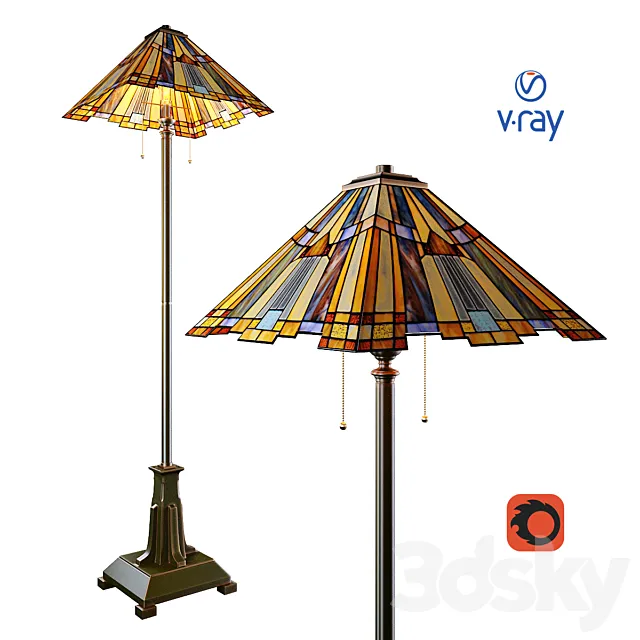 INGLENOOK Floor Lamp. model of a floor lamp from QUOIZEL. USA. 3DModel