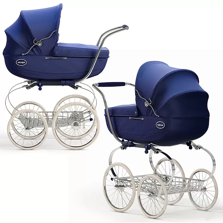 Inglesina Classica Pram in Navy 3D Model