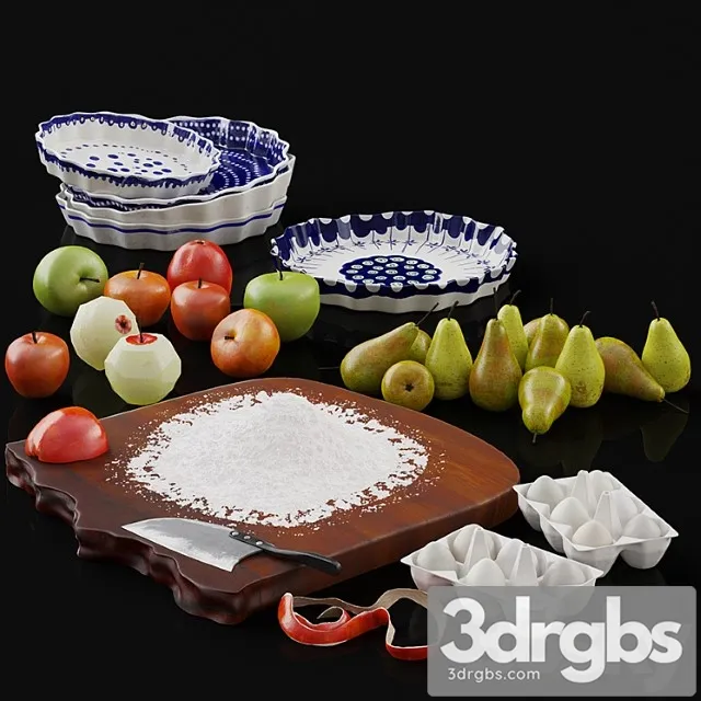 Ingridients For A Pie 3D Model Free