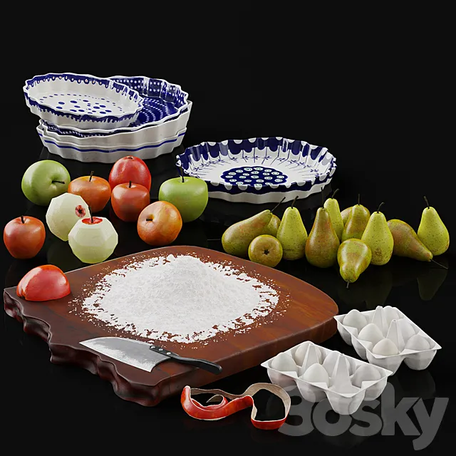 Ingridients for a pie 3DModel