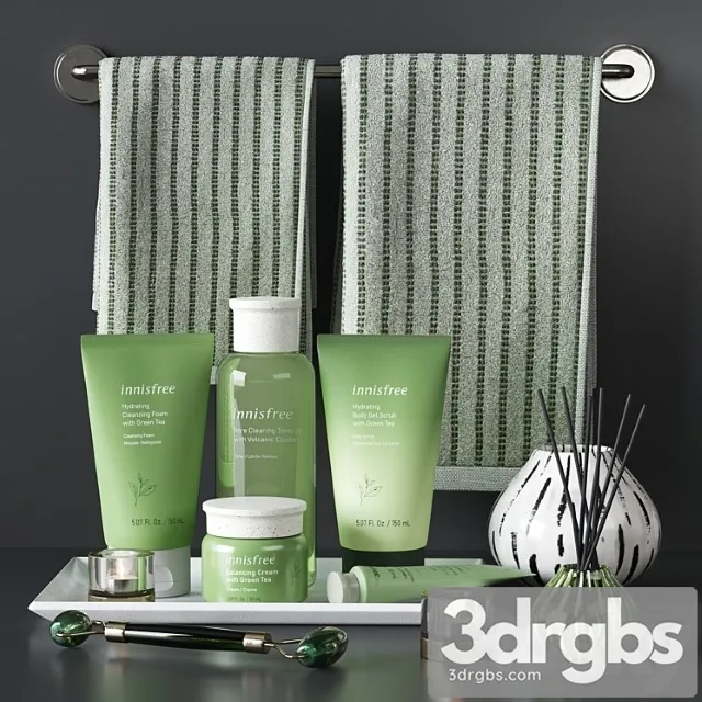 Innisfree Green Tea Cosmetics Decor Set 3D Model Free