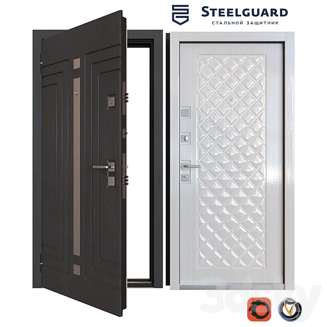 Input metal door SteelGuard Komo 3D Model