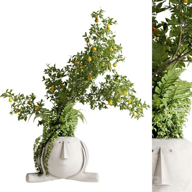 Inserting plant bouquets into sculptures 3D Model