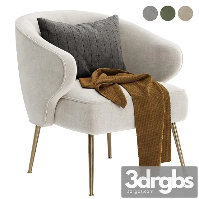 Insignares Upholstered Accent Chair 3D Model Free