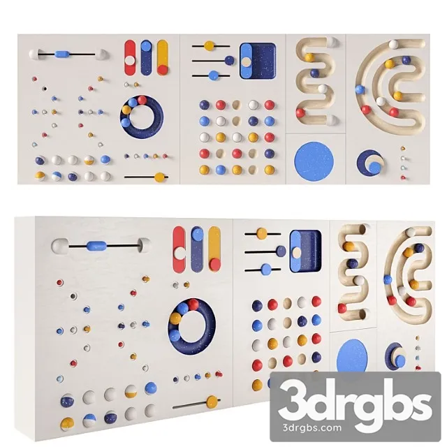 Interactive Game Board Panel for Childrens Room 3D Model Free