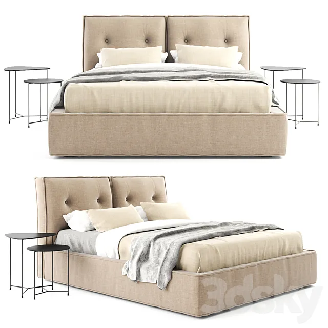 Interia Donatello bed with Interia Air bedside tables 3D Model