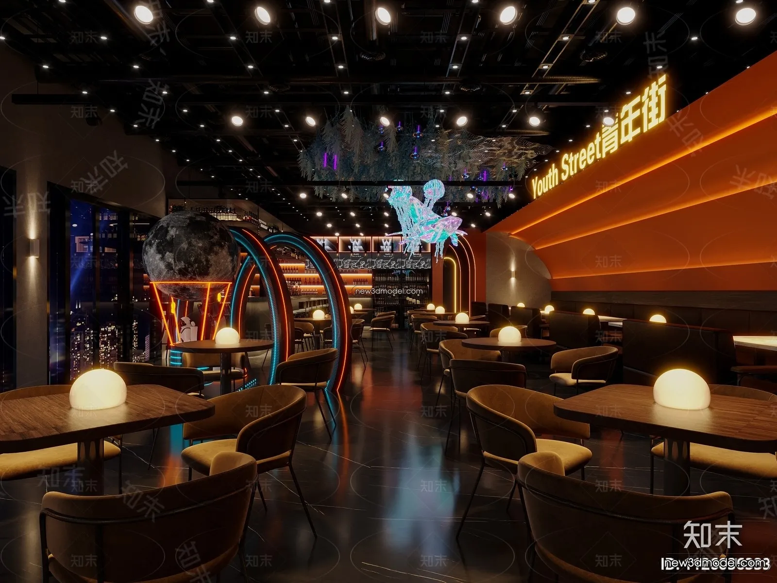 Interior 3D Model of Bar - 3D Blocks - 001