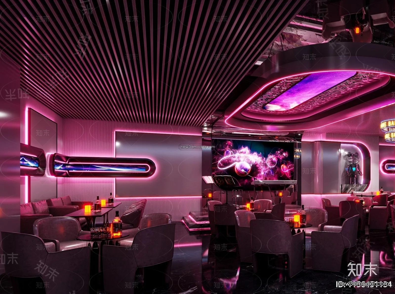 Interior 3D Model of Bar - 3D Blocks - 020