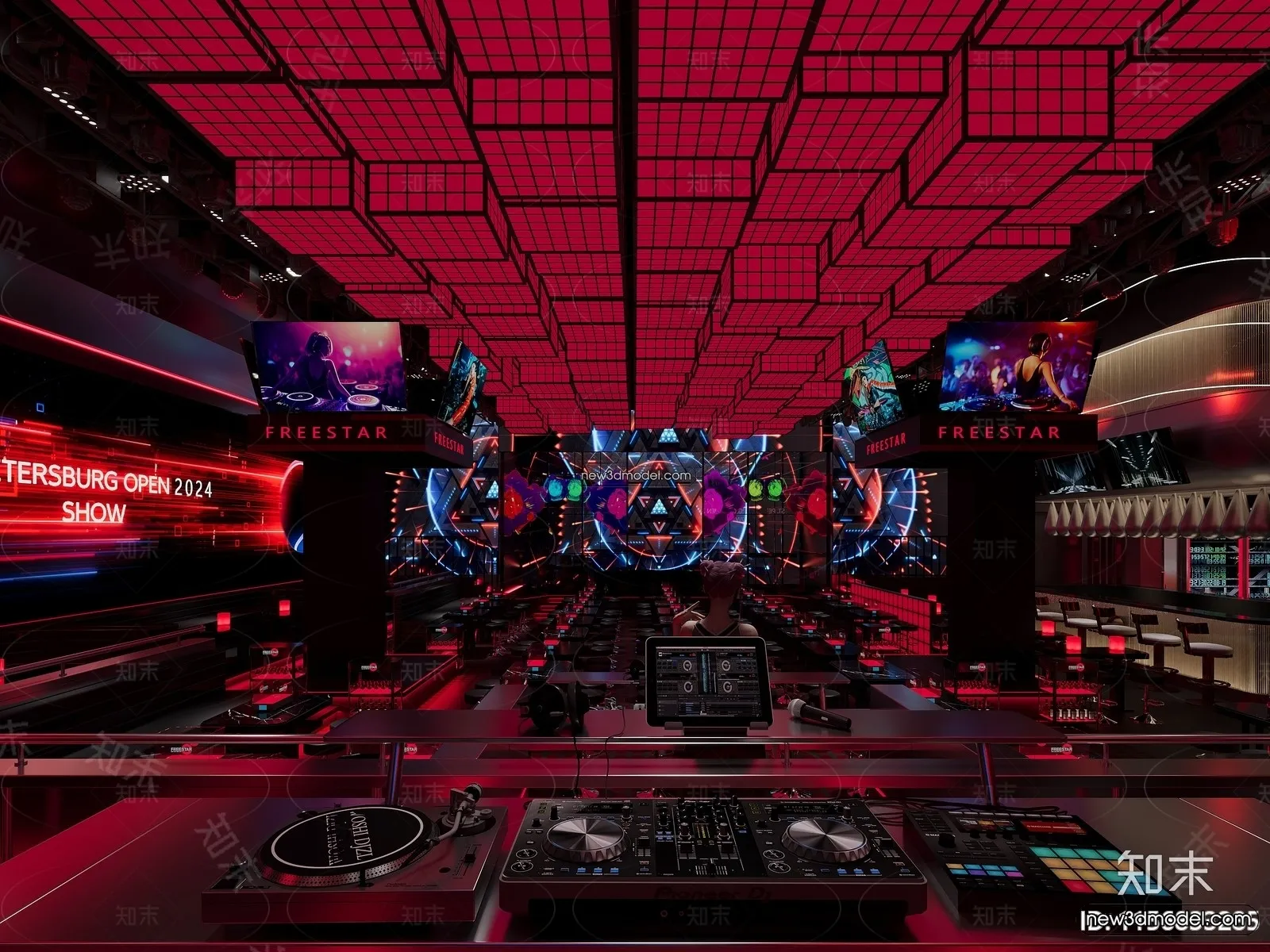 Interior 3D Model of Bar - 3D Blocks - 023