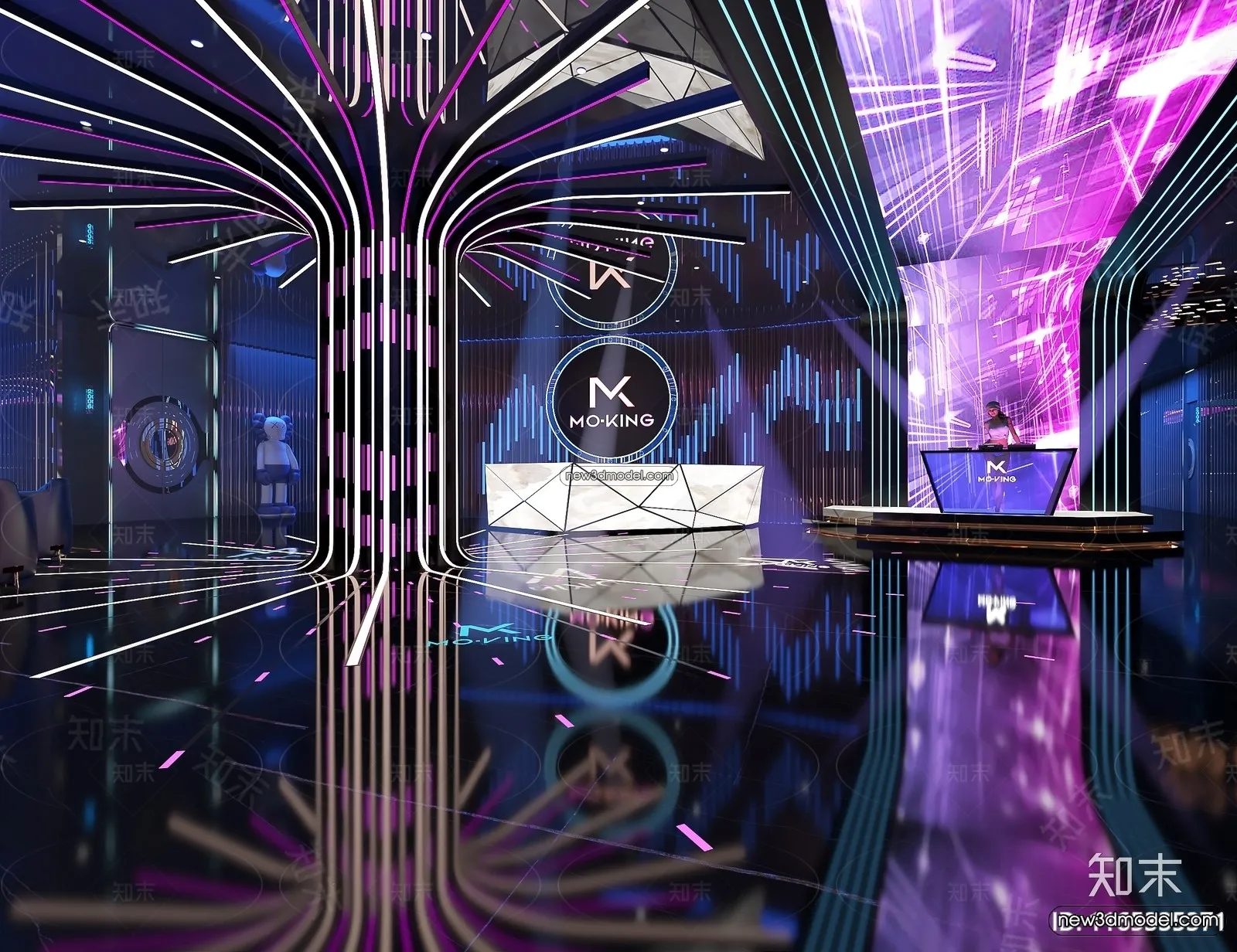 Interior 3D Model of Bar - 3D Blocks - 028