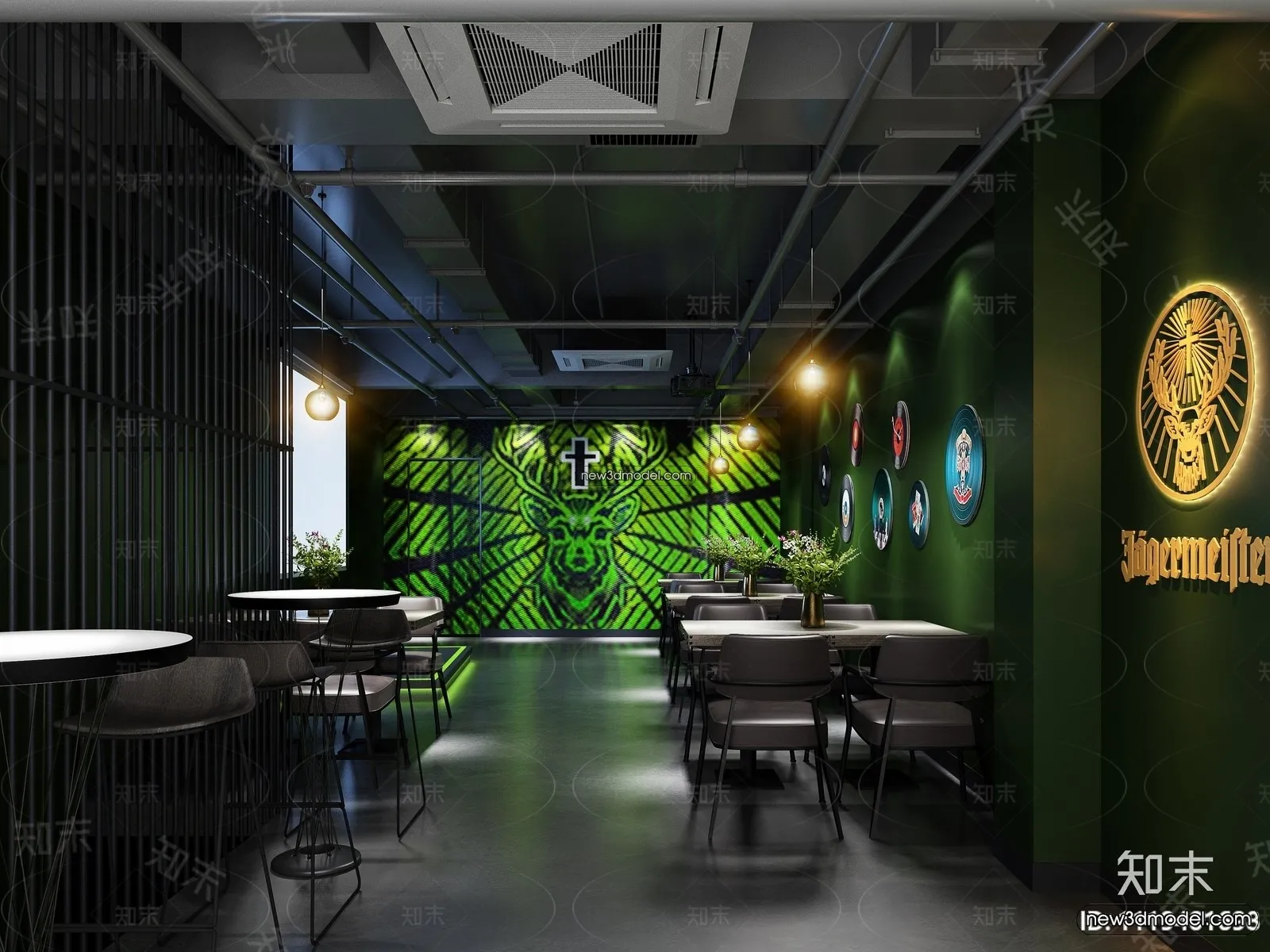 Interior 3D Model of Bar - 3D Blocks - 043