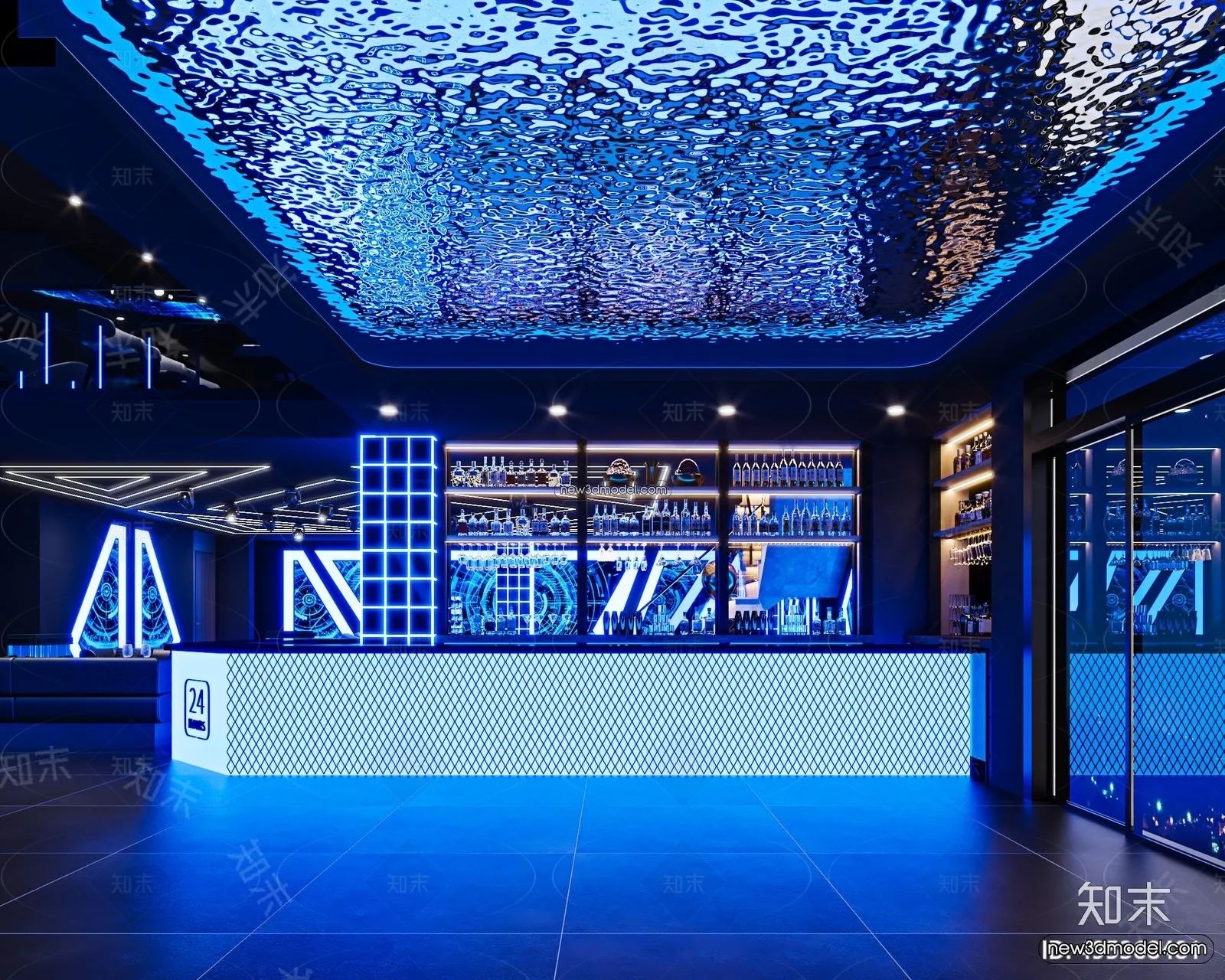 Interior 3D Model of Bar - 3D Blocks - 054