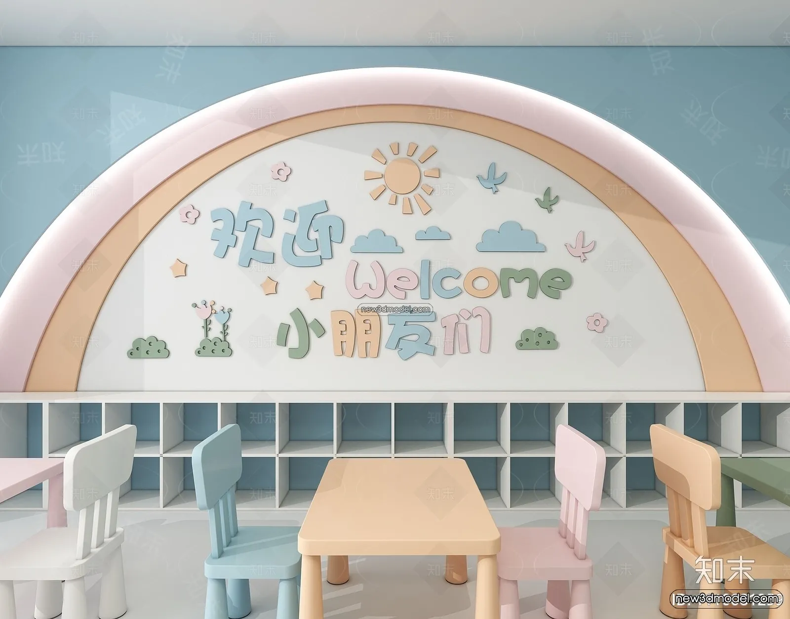 Interior 3D Model of Kindergarten - 3D Scene - 001
