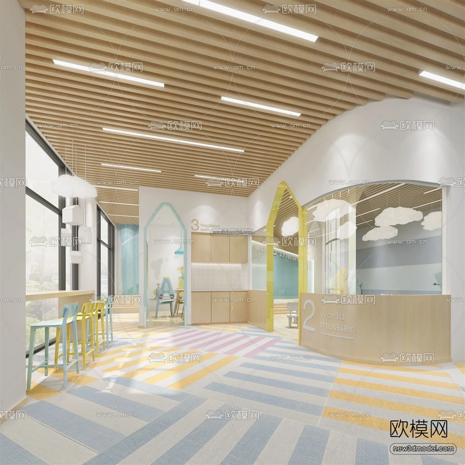 Interior 3D Model of Kindergarten - 3D Scene - 005