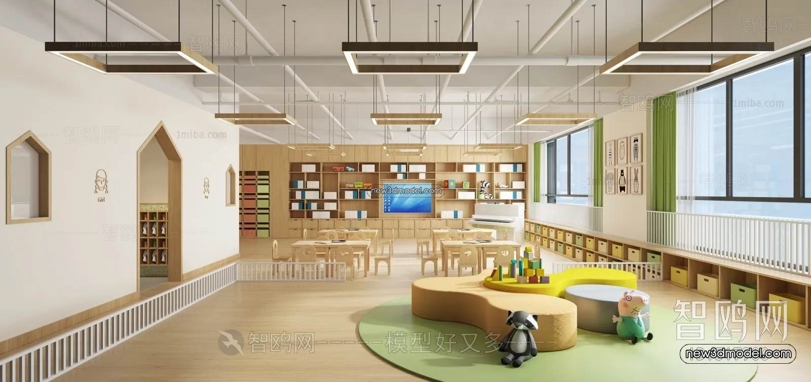 Interior 3D Model of Kindergarten - 3D Scene - 006