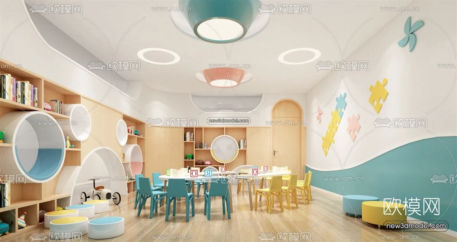 Interior 3D Model of Kindergarten - 3D Scene - 008