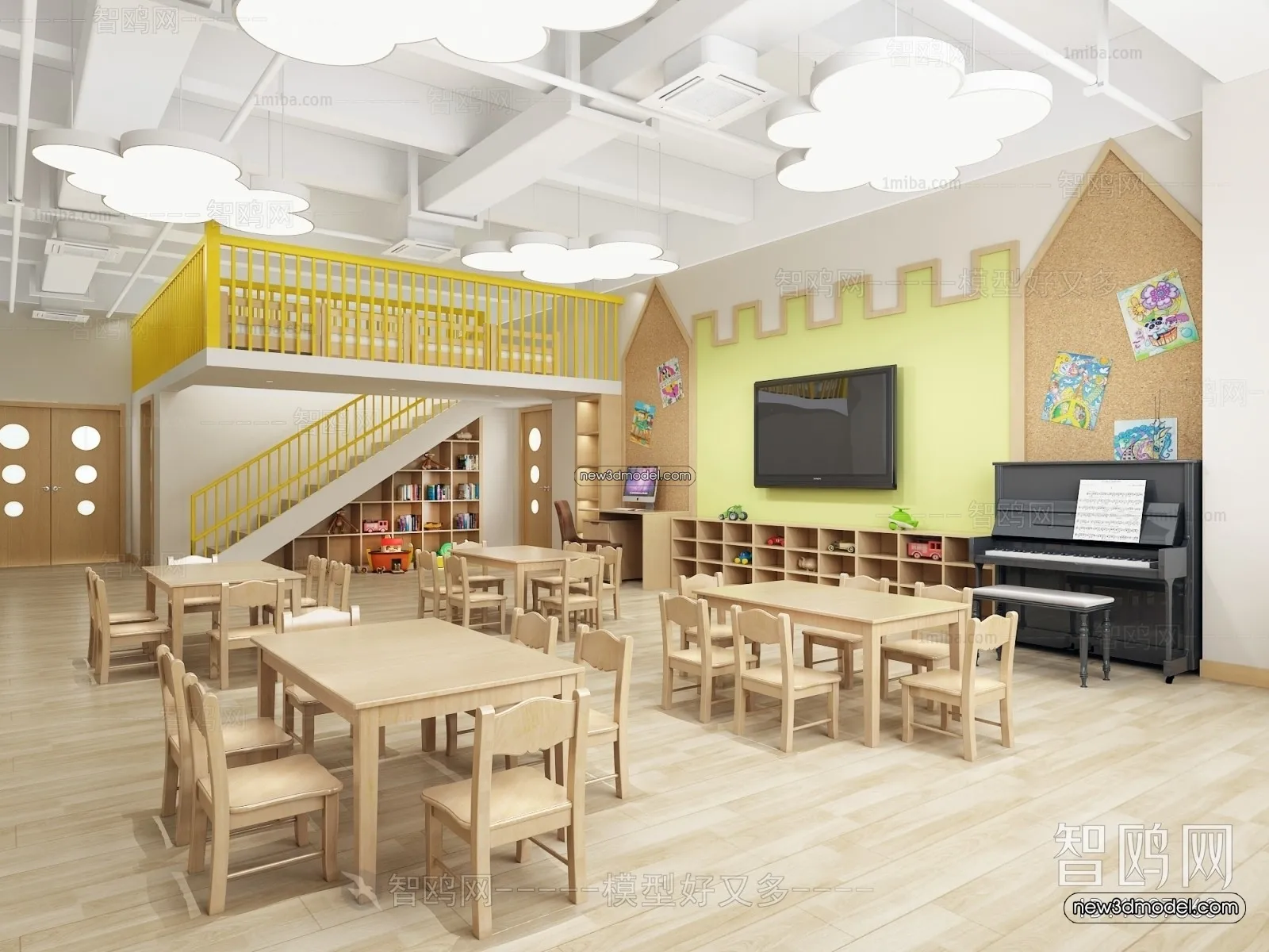 Interior 3D Model of Kindergarten - 3D Scene - 009